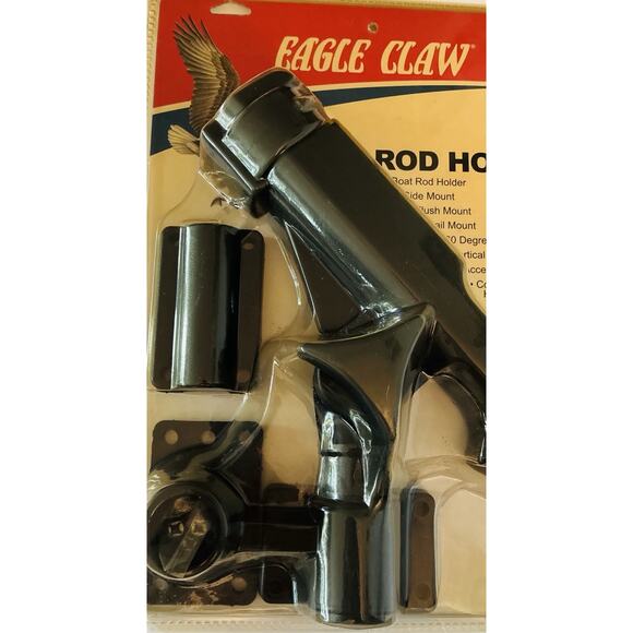 Eagle Claw ABRH3PC Boat Rod Holder w/3 Adaptors 360 Rotate & Vertical Adjustment - Picture 3 of 4